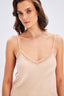 Satin Top With Lace Detail